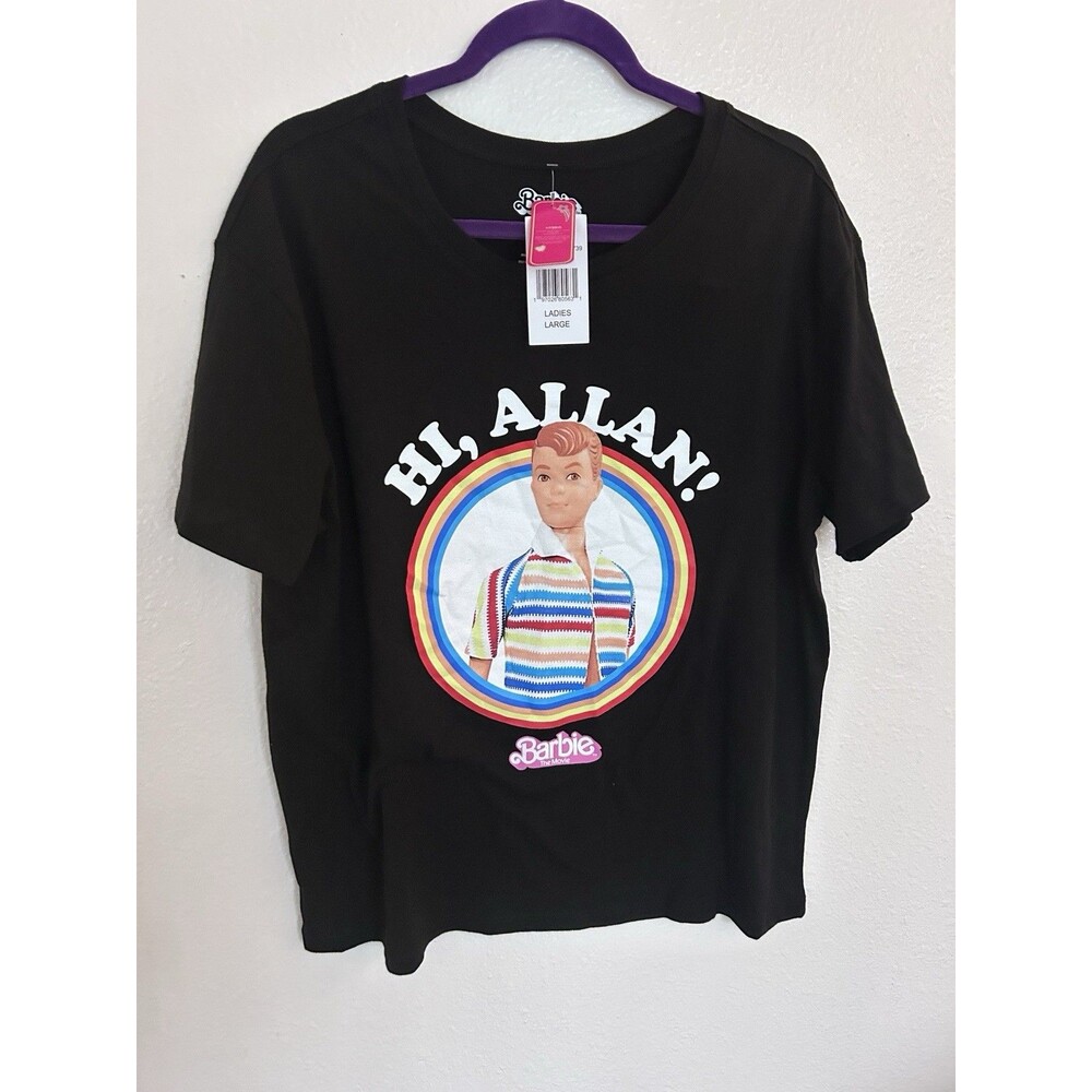 Barbie The Movie Hi Allan Graphic T-Shirt Black Womenβs Large NWT